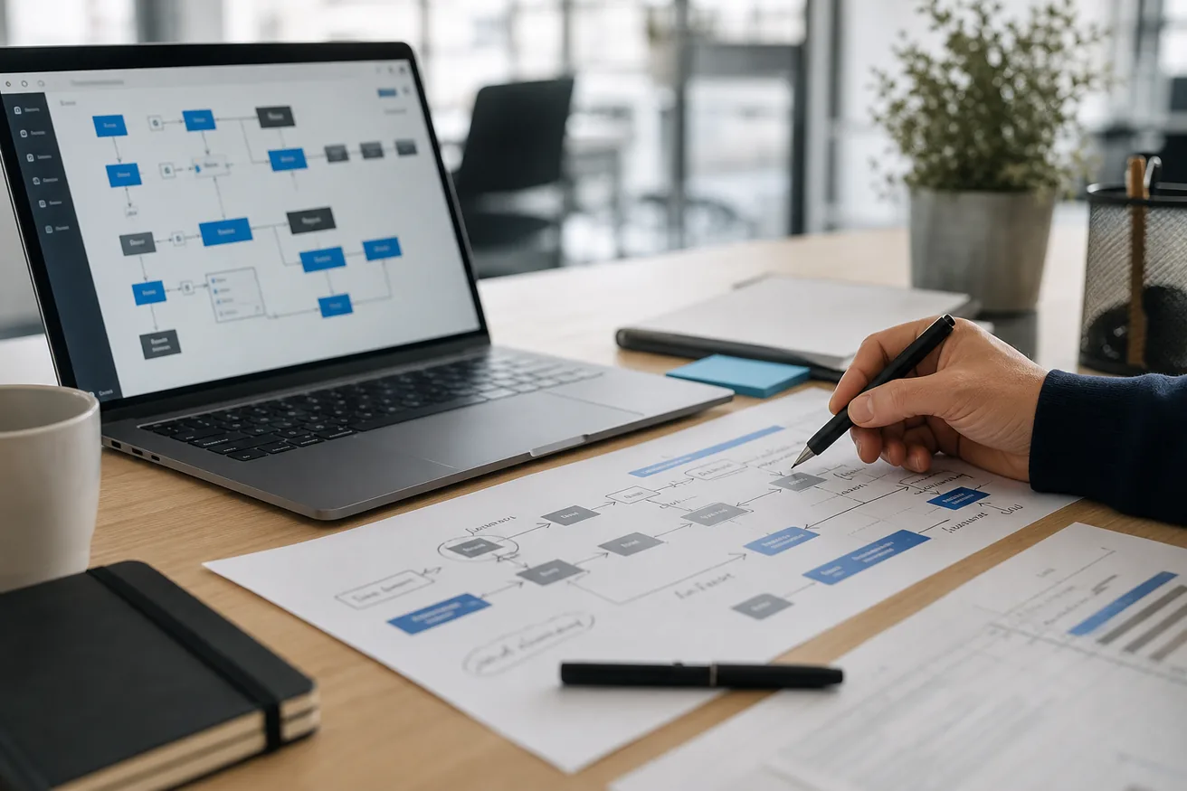 Diagrama operativo para decidir entre agentes de IA y automatizaciones.
